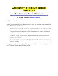 ASSIGNMENT CHOICE #2 INCOME INEQUALITY