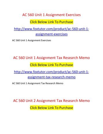 AC 560 All Assignments