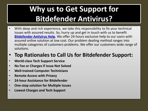 Bitdefender Antivirus Support Phone Number 1(800) 204-4122