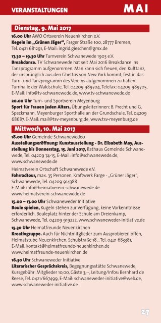 Schwaneweder Rundblick Frühjahr 2017