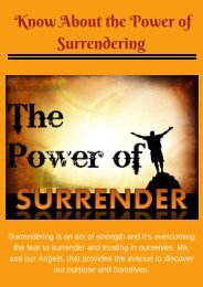 Know About the Power of Surrendering