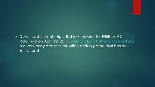 How to Download Ultimate Epic Battle Simulator