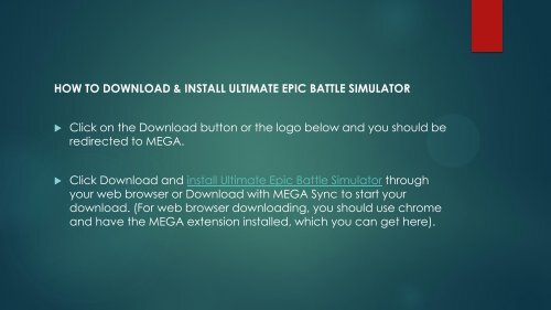 How to Download Ultimate Epic Battle Simulator