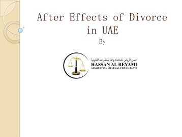 After Effects of Divorce in UAE
