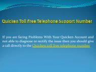 Quicken toll free telephone support