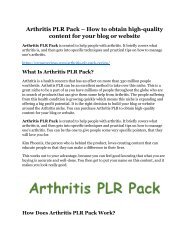 Arthritis PLR Pack Review & GIANT Bonus