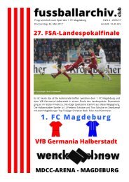 Programmheft 27. FSA-Landespokalfinale 1. FC Magdeburg - VfB Germania Halberstadt
