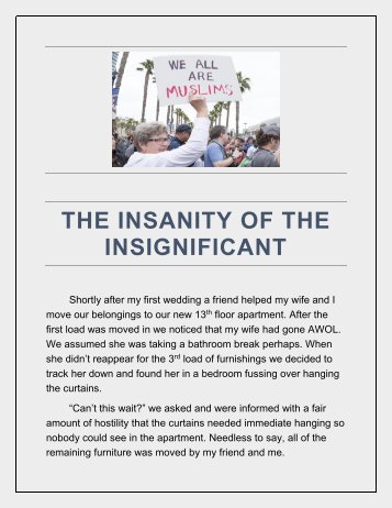 The insanity of the insignificant