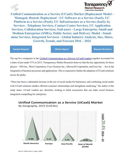 1. Increased Enterprise Mobility will Boost Deployment of Unified Communication as a Service (UCaaS) Solutions