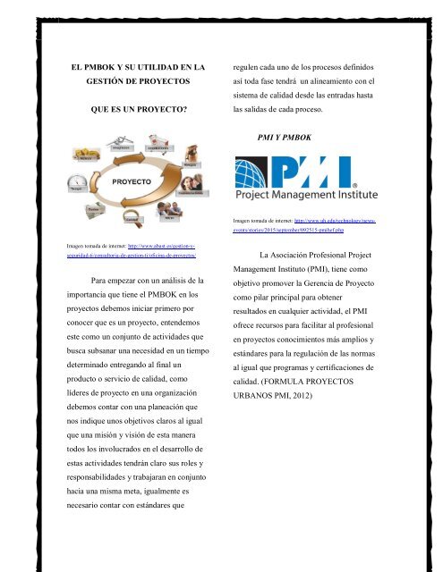 revistaEL PMBOK Y SU UTILIDAD EN LA GESTIÓN DE PROYECTOS