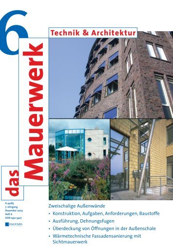 Technik & Architektur: das Mauerwerk - Fachverband der ...