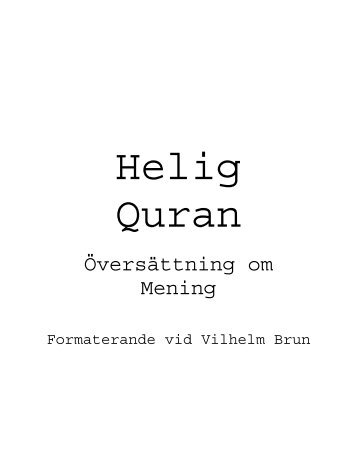 Swedish translation of the Quran
