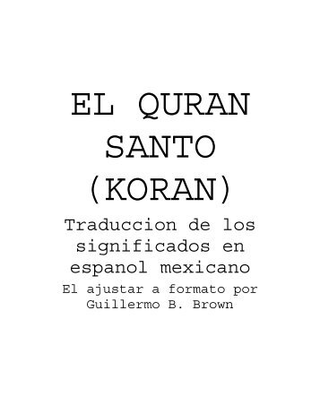 Spanish Mexican translation of the Quran