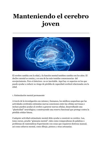 Manteniendo El Cerebro Joven - Dieb Maloof