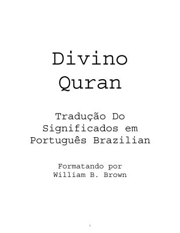 Portuguese translation of the Quran (1)
