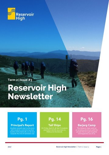 Reservoir High Newsletter 2017 term 2 Issue 3