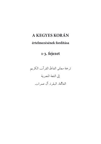 Hungarian translation of the Quran with Arabic