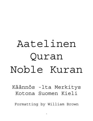 Finnish translation of the Quran
