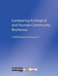 Comparing Ecological and Human Community Resilience