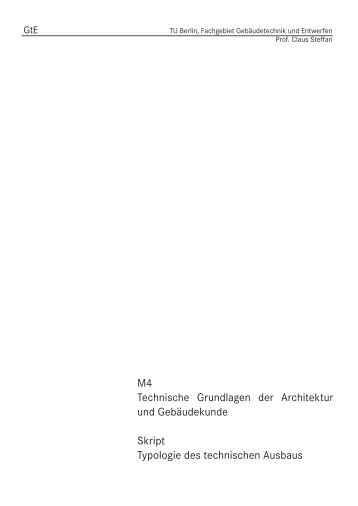 M4 Technische Grundlagen der Architektur und Gebäudekunde ...