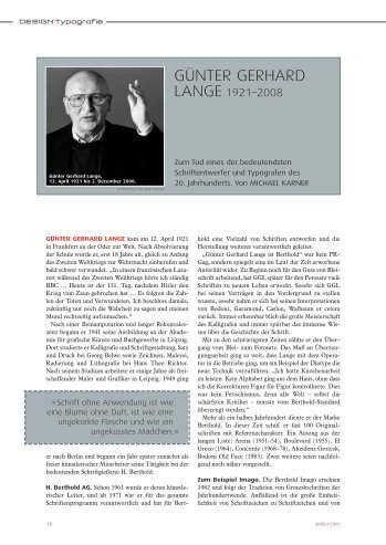 Günter Gerhard Lange - 1921-2008 - typografie.co.at