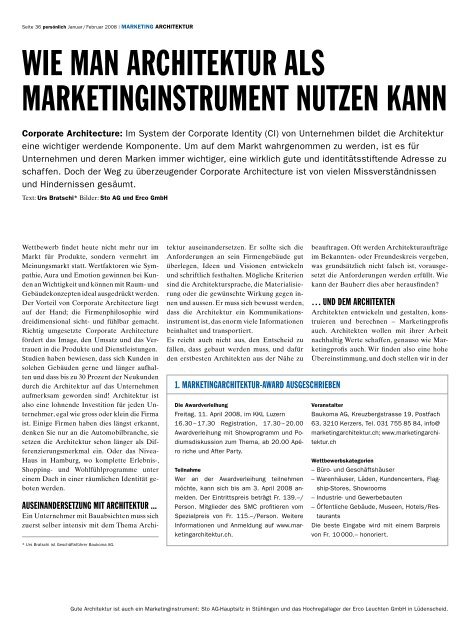 Wie man Architektur als Marketinginstrument nutzen