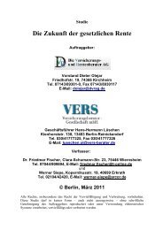 Studie Die Zukunft der gesetzlichen Rente - bei den VERS-Beratern