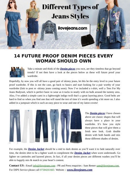 different types of denim wash