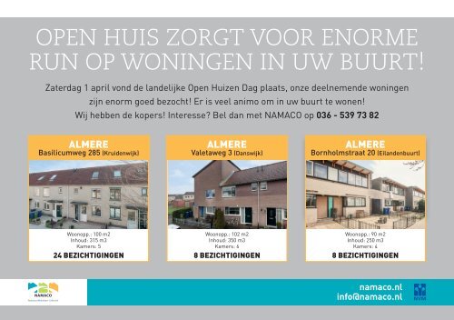 NAMACO Flevoland, Verkocht flyer maand april