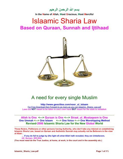 A Guide to Shariah Law and Islamist Ideology - Center for Islamic