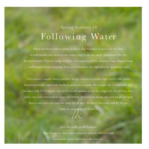 Following Water SS18 Collection Single Pages