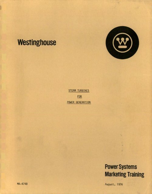 Westinghouse Steam Turbines for Power Generation