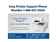 Sony Printer Support Phone Number 1-888-827-9060