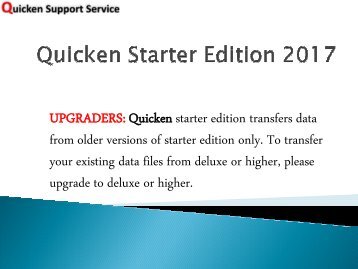 Quicken Starter Edition 2017