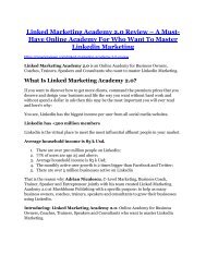 Linked Marketing Academy 2.0 review - EXCLUSIVE bonus of Linked Marketing Academy 2.0