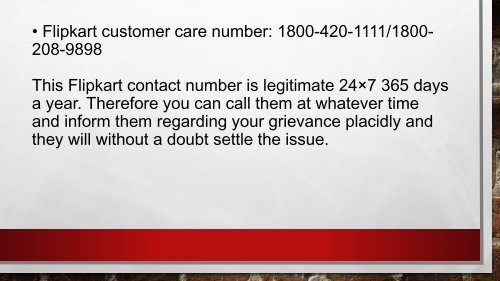 Flipkart Customer Helpline Numbers