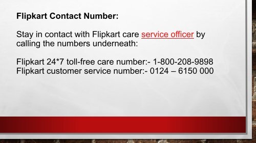 Flipkart Customer Helpline Numbers