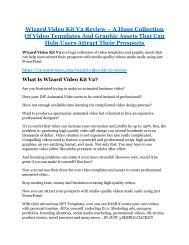 Wizard Video Kit V2 REVIEW & Wizard Video Kit V2 (SECRET) Bonuses