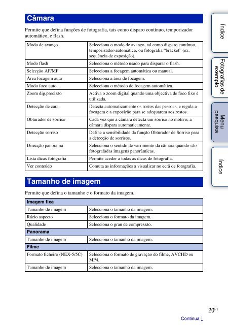 Sony NEX-5K - NEX-5K Guide pratique Portugais