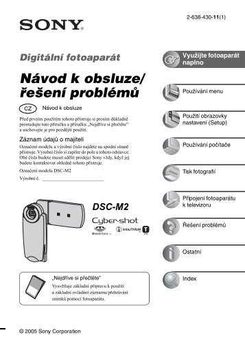 Sony DSC-M2 - DSC-M2 Istruzioni per l'uso Ceco