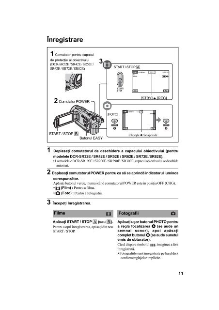 Sony DCR-SR32E - DCR-SR32E Guide de mise en route Roumain