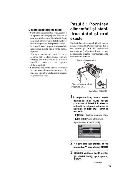 Sony DCR-SR32E - DCR-SR32E Mode d'emploi Roumain