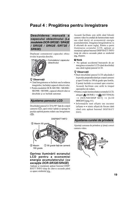 Sony DCR-SR32E - DCR-SR32E Mode d'emploi Roumain