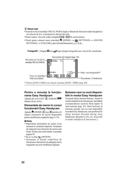 Sony DCR-SR32E - DCR-SR32E Mode d'emploi Roumain