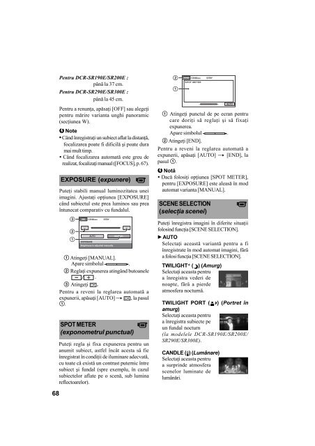 Sony DCR-SR32E - DCR-SR32E Mode d'emploi Roumain