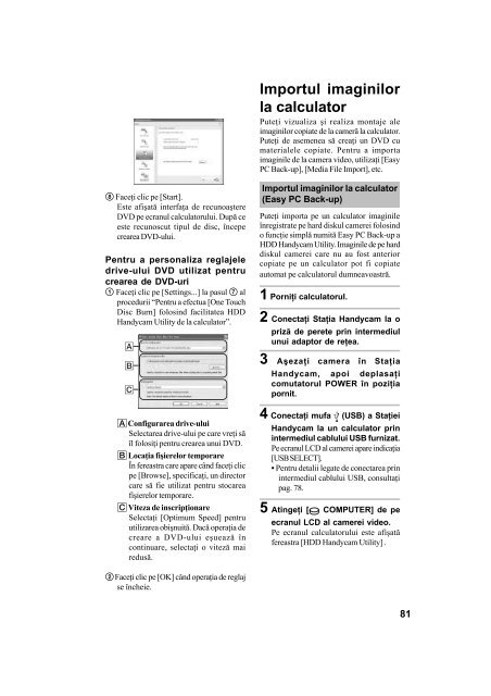 Sony DCR-SR32E - DCR-SR32E Mode d'emploi Roumain