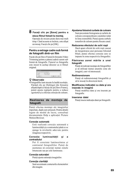 Sony DCR-SR32E - DCR-SR32E Mode d'emploi Roumain