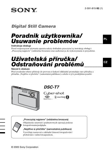 Sony DSC-T7 - DSC-T7 Istruzioni per l'uso Ceco
