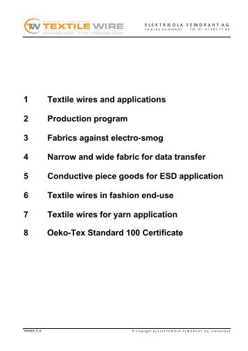 Textile wires for yarn application - Swicofil