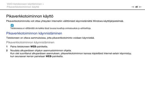 Sony VPCSB2L1E - VPCSB2L1E Mode d'emploi Finlandais